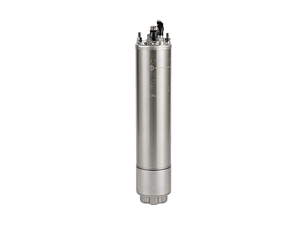 Stainless steel pump on a white background